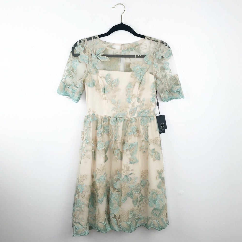 NWT Adrianna Papell embroidered party dress